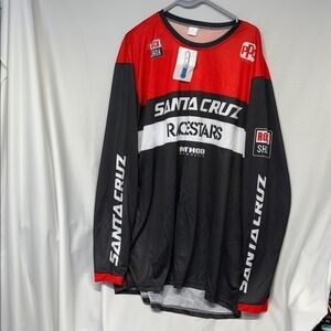 Santa Cruz race star Red and Black Cool Max long sleeve Jersey 5xl